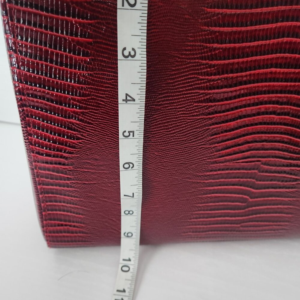 Estee Lauder Red faux Croc Embossed travel bag case NWOT - Picture 5 of 11